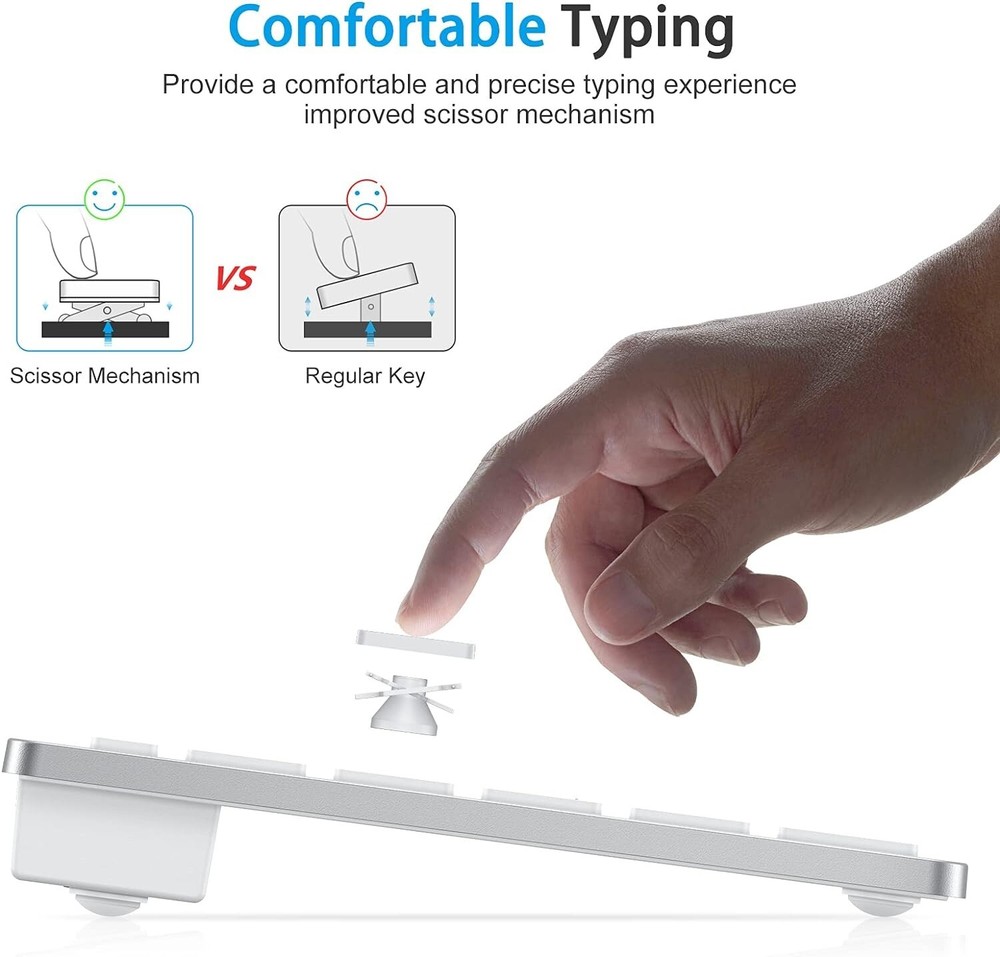 Bluetooth Keyboard - Stable Connection - Ergonomic Design - Shortcut Keys