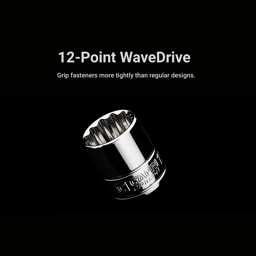 Capri Tools 12-Point Shallow Socket, 1/4 in. Drive, Metric and SAE Sizes