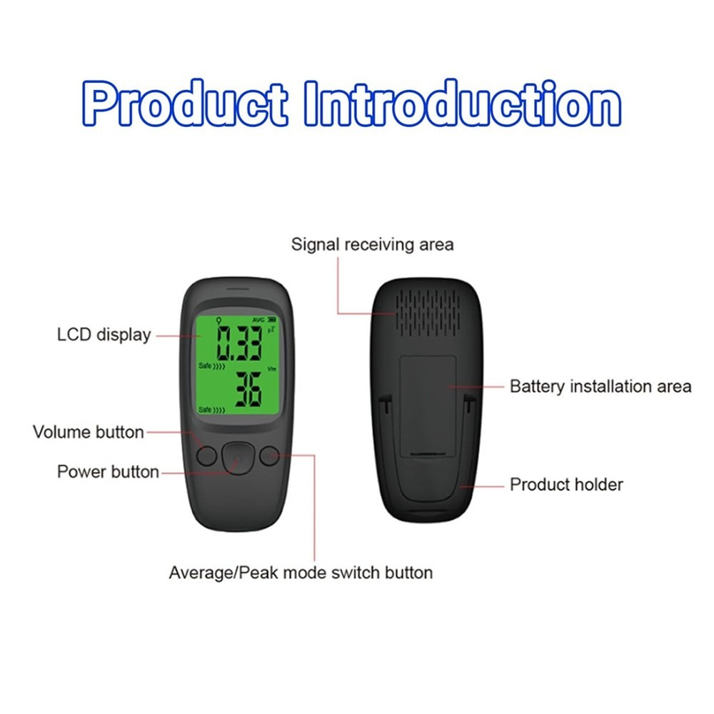Nuclear Detector LCD Display Geiger Counter Detector with Average/ Mode1888