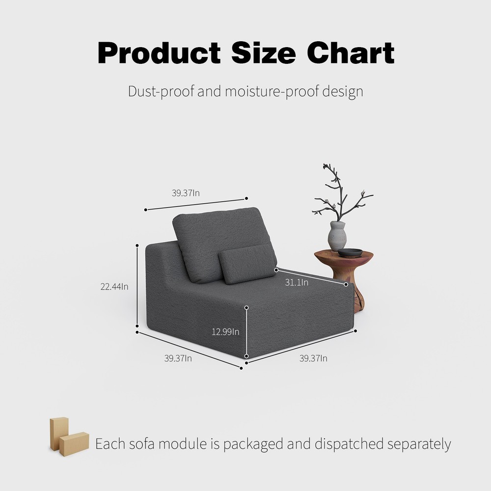 Oversized Modular Sectional Sofa,Luxury Boucle Floor Couch Set,Convertible Comp