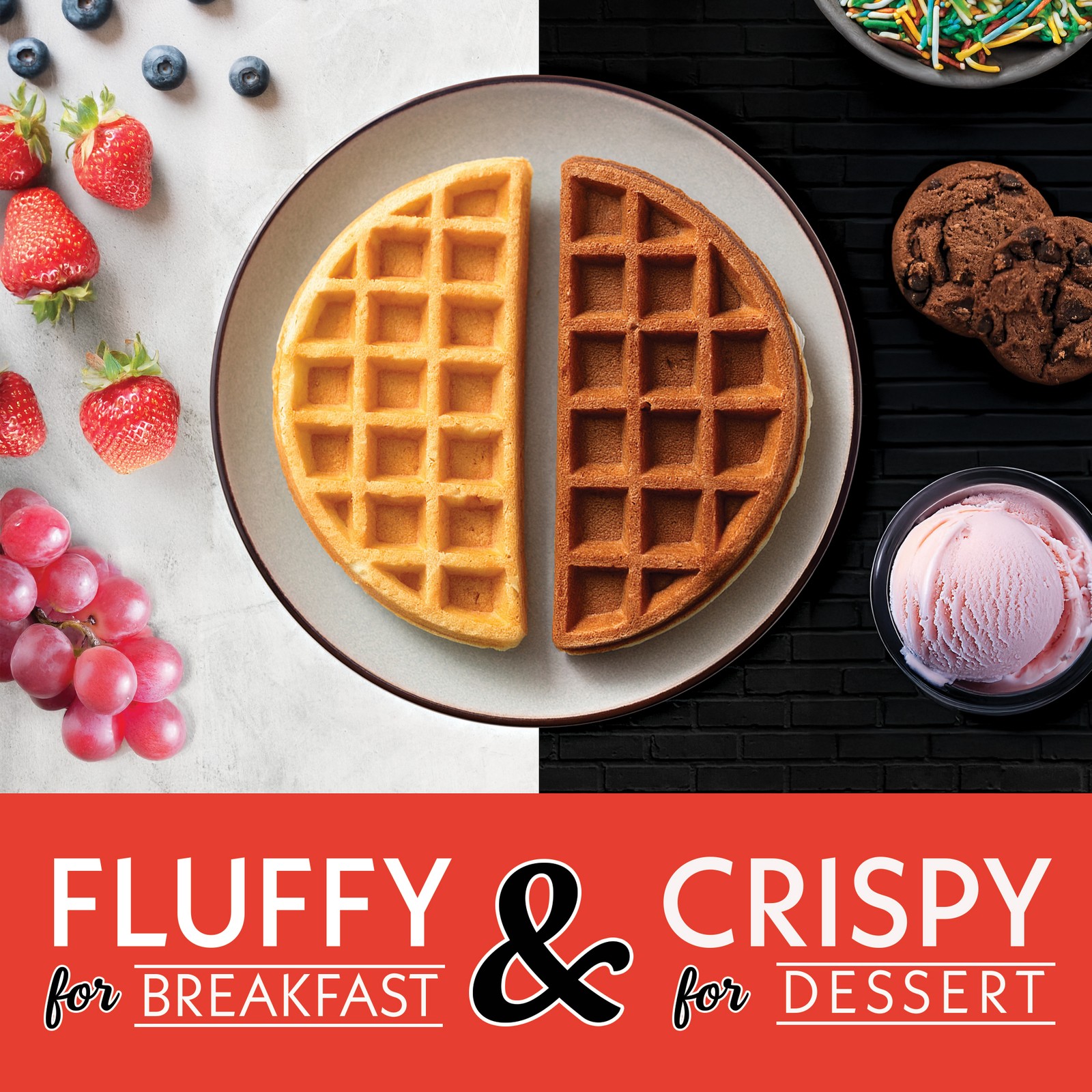 Gourmia Belgian Waffle Maker Ceramic Nonstick and Adjustable Browning