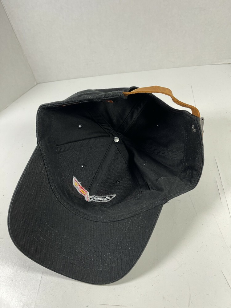 Corvette Casual strapback Black Hat Logo & Script Spellout Chevrolet race speed