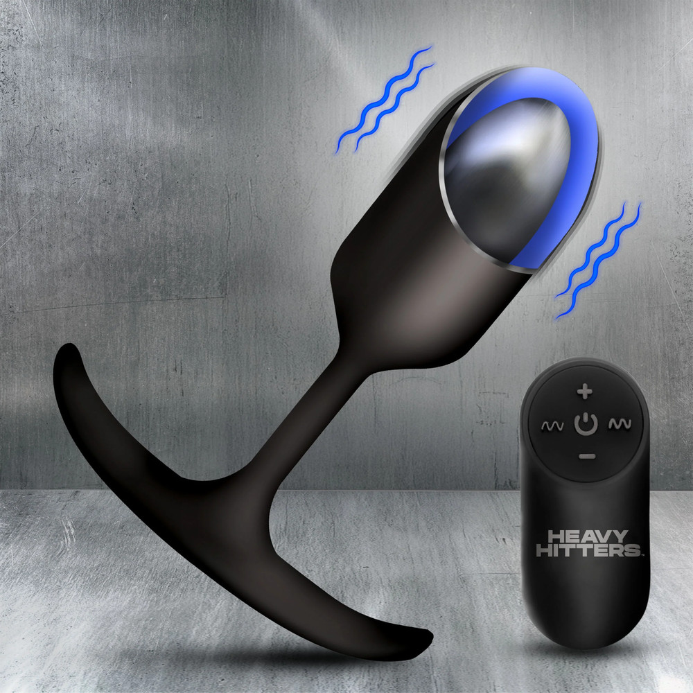 Vibrating Weighted Silicone Anal Plug Remote Control Probe Rechargeable Medium