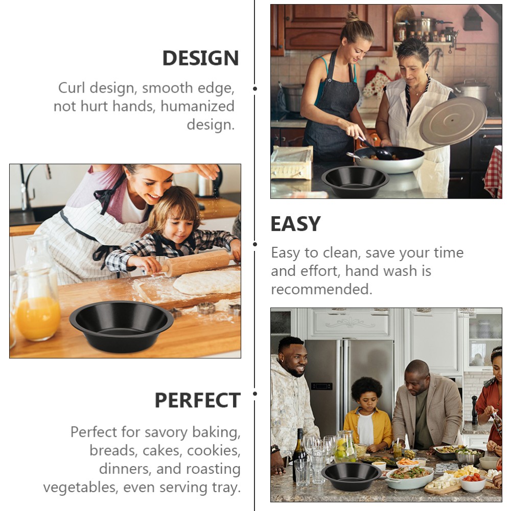 2pcs Bakeware Pizza Tray Round Non-stick Baking Pan Baking Tools