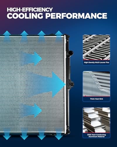 CU13002 Car Engine Radiator, Compatible with 2007-2012 Versa Automatic CVT