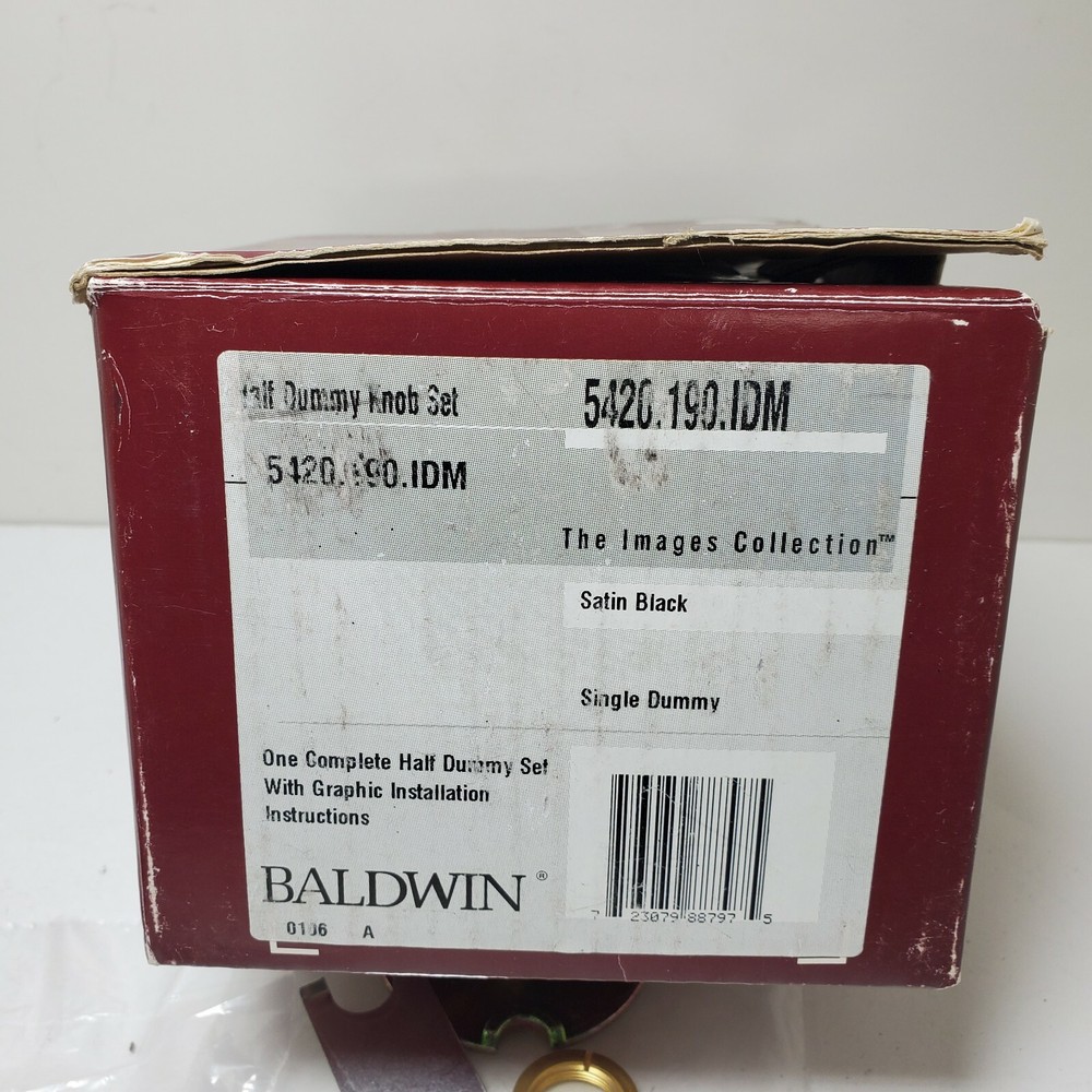 Baldwin Half Dummy Knob Set Satin Black 5420.190.IDM