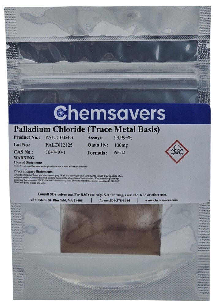 Palladium Chloride, 99.99+% (Trace Metals Basis), 100mg