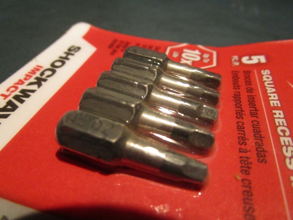 (5) SHOCKWAVE™ Impact Square Recess #2 Insert Bits