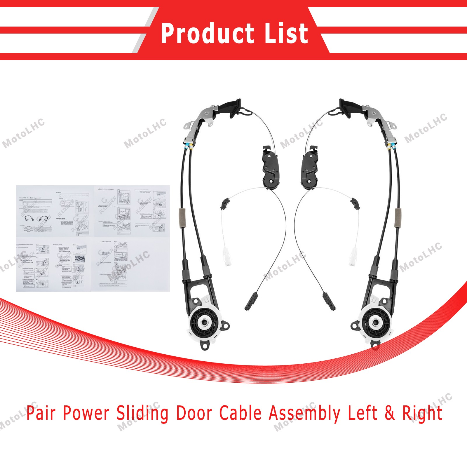 FOR TOYOTA SIENNA 2011-2020 DRIVER &PASSENGER SLIDING DOOR CABLE 85016/85015