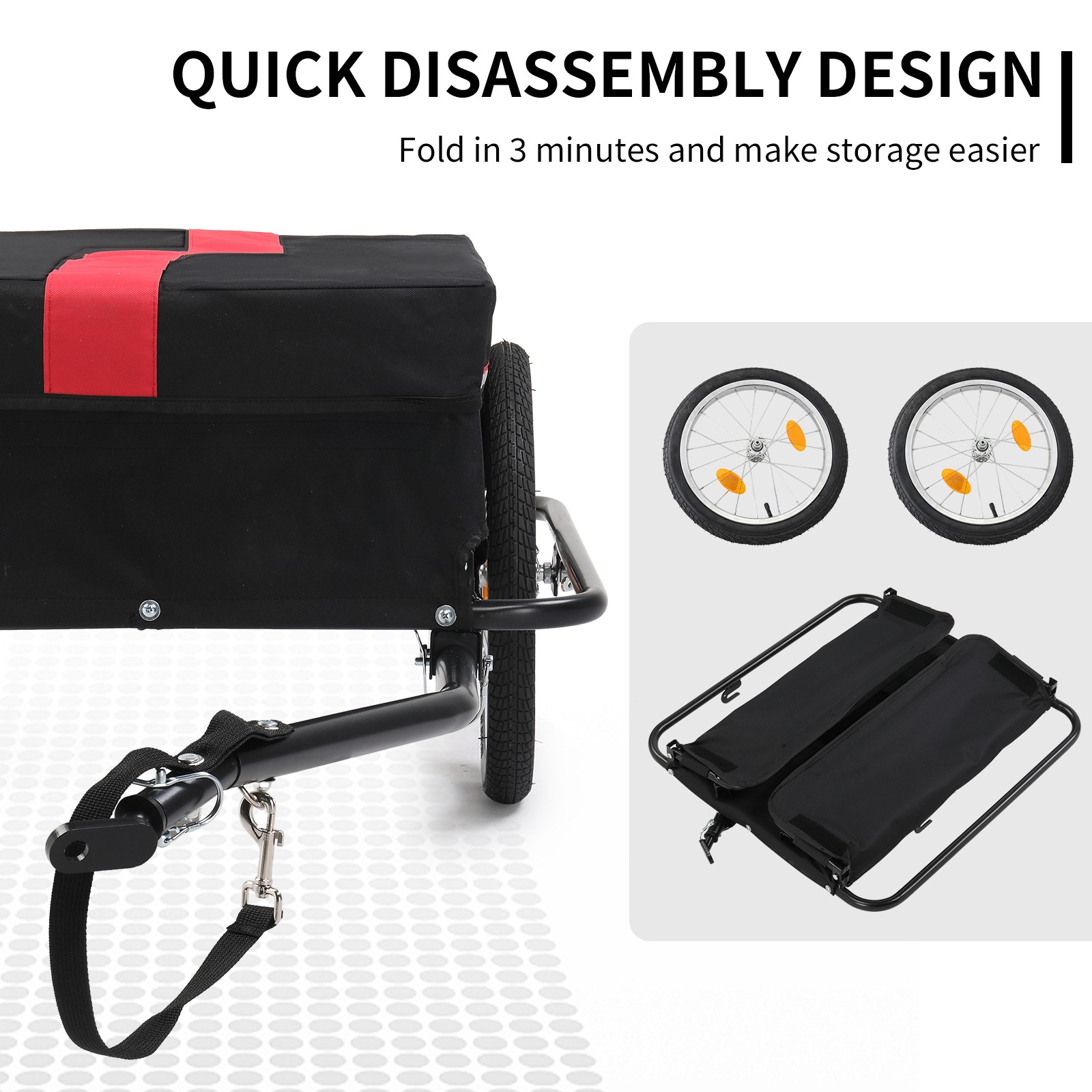 Foldable Bike Cargo Trailer Bicycle Carrier Luggage Storage Cart Cover