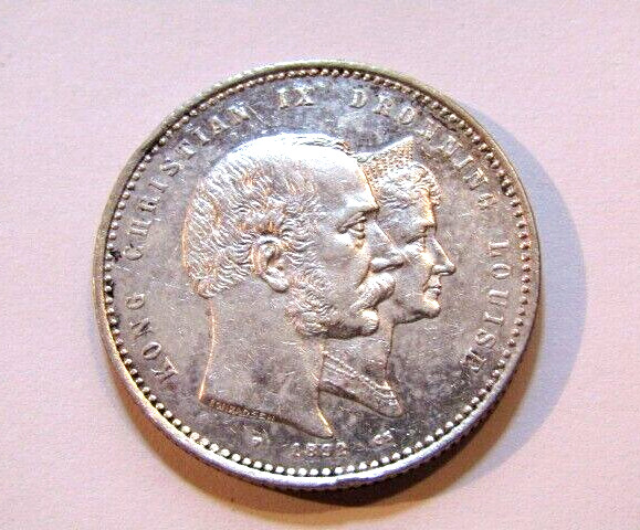 Denmark 1892 2 Kroner Silver Coin