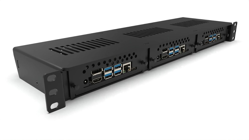 1U rack mount Pro Enclosed 3x Jetson - FRONT REMOVABLE
