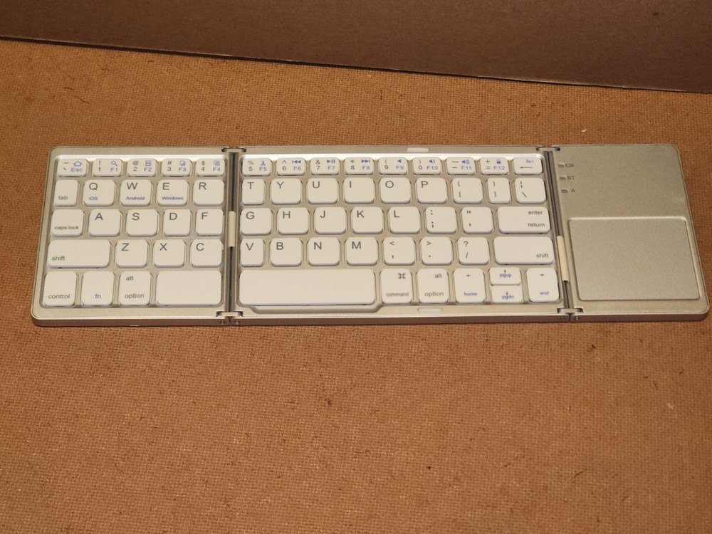 Universal Bluetooth Wireless Folding Keyboard w/Touchpad SILVER Mini Portable