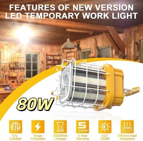 Linkable 80W LED Work Lights Building Construction Job Site Temporary Work Light