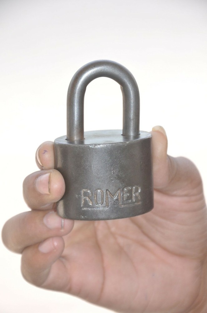 Vintage Iron Handcrafted ROMER Brand Solid Heavy Padlock