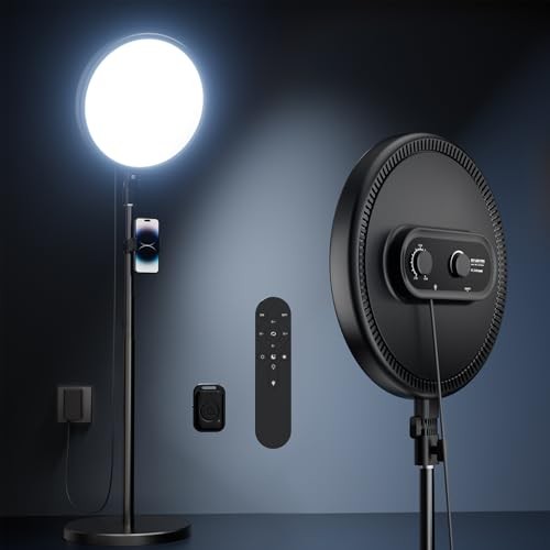 Large Ring Light with 79" Stand, 6500K Full-Screen Selfie Light Ring