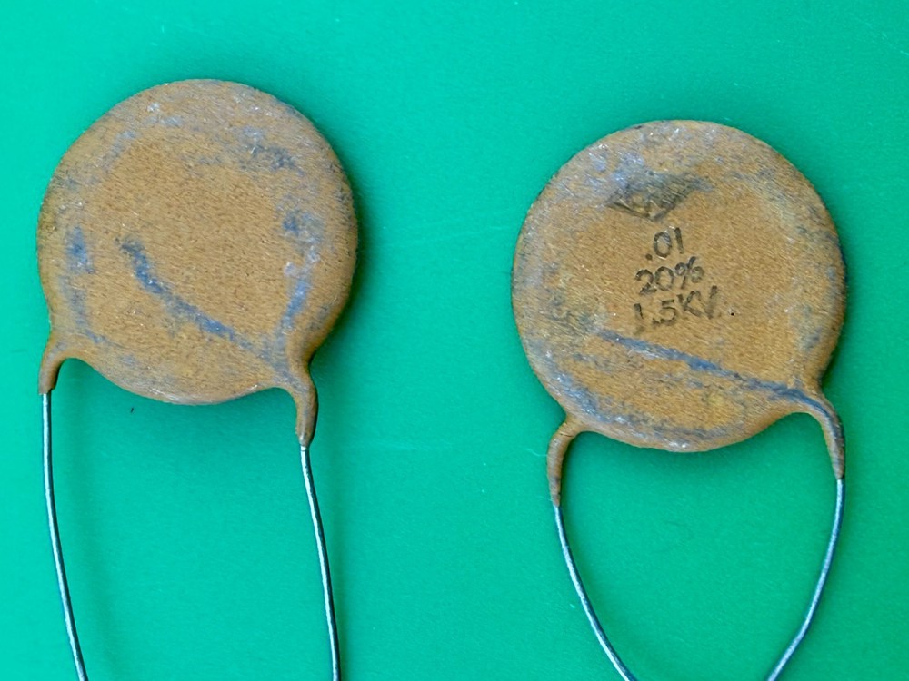 .01uF 1.5KV CERAMIC DISK CAPACITORS ~ CRL~ NOS