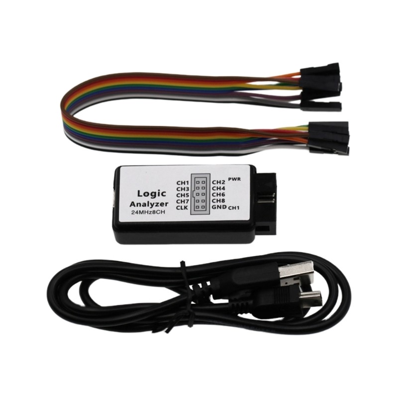 High Precise USB Logics Analyzers 24MHz 8Channel Input for Digital Signal Tester