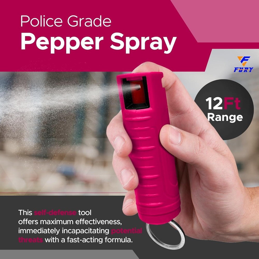 Ultra-Reliable Hardshell Pepper Spray - 12Ft Range, Quick Deploy & Colorful