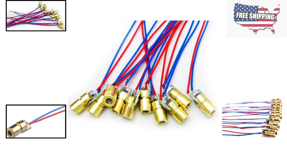 Compact 5V 5mW Red Dot Laser Head 10-Pack - Ideal for Precision Applications