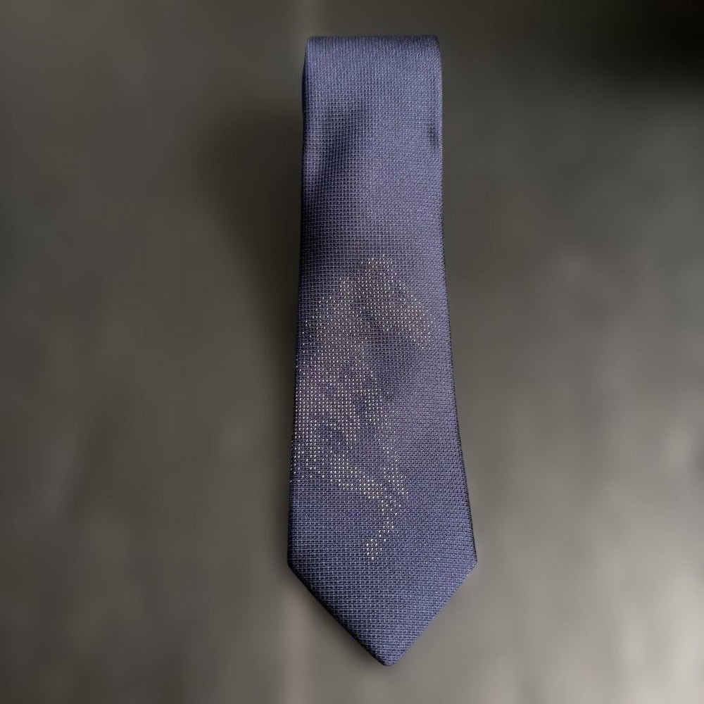 Hermes Navy Abstract Pattern Tie, Textured, Used