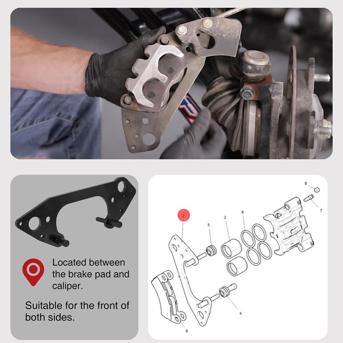 Front Brake Caliper Mounting Bracket 1912496 For Polaris Ranger RZR XP 900 1000