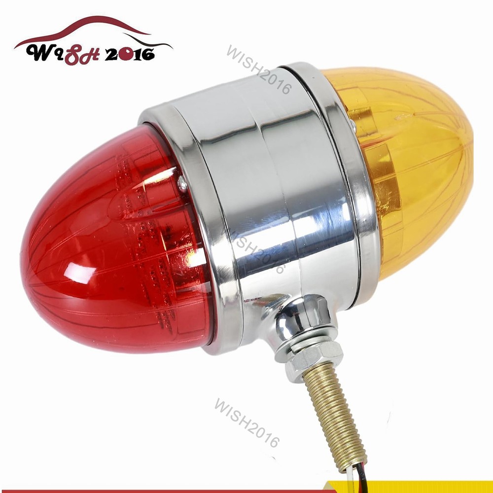 2PCS 17 LED Dual Function Watermelon Double Face Light Amber Red Chrome Lights