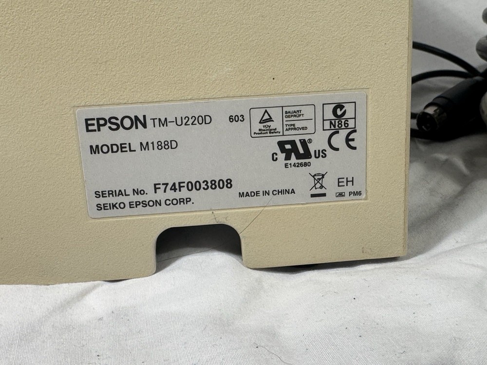 Epson TM-U220D POS Dot Matrix Receipt Printer Grey Parallel - Tested Powers On
