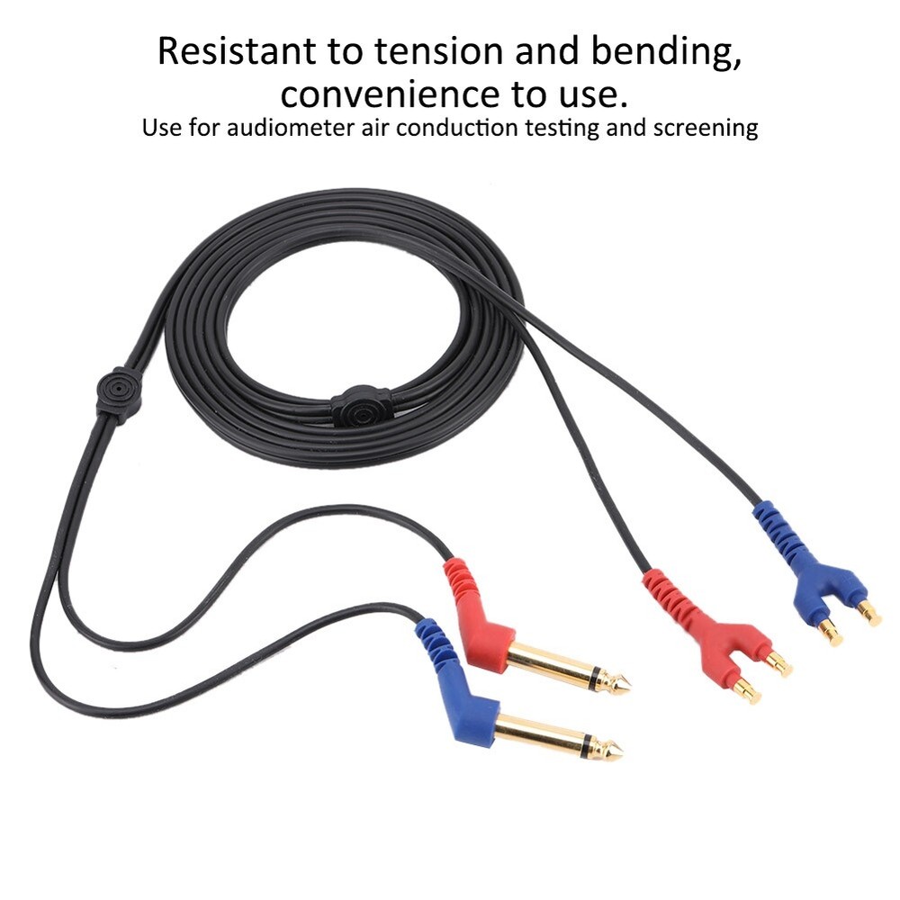 2m Headset Cable Wire for Headphone Conduction Audiometer Hearing Tester