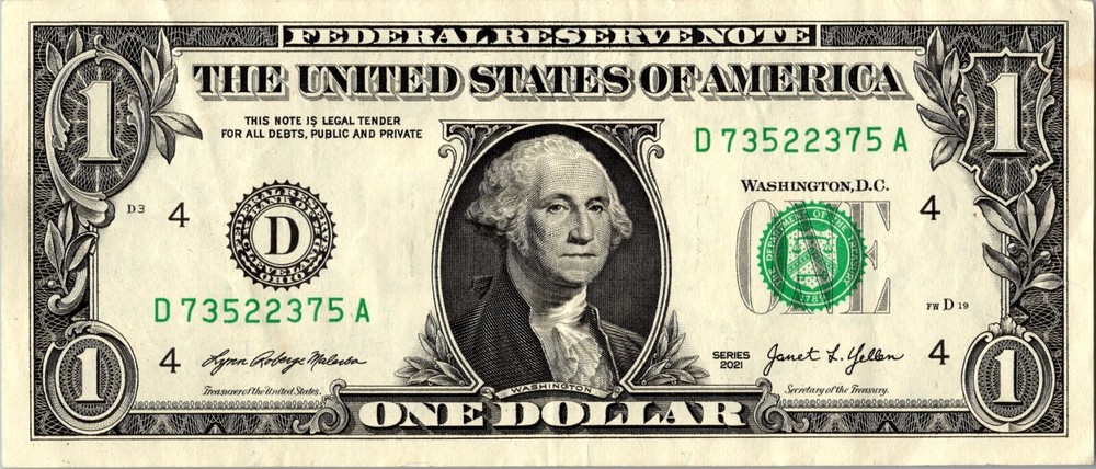 Four Pair Fancy Serial Number One Dollar Bill