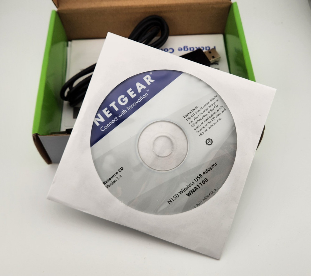 NETGEAR WNA1100 N150 Wireless USB Adapter & CD – Open Box Internet