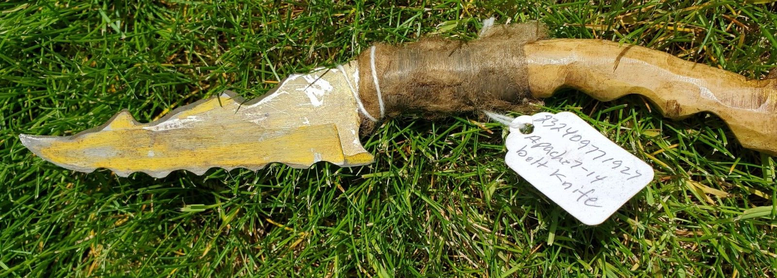 Rare Antique Native American Apache 9" Belt Knife Stag Bone Handle ca 1930