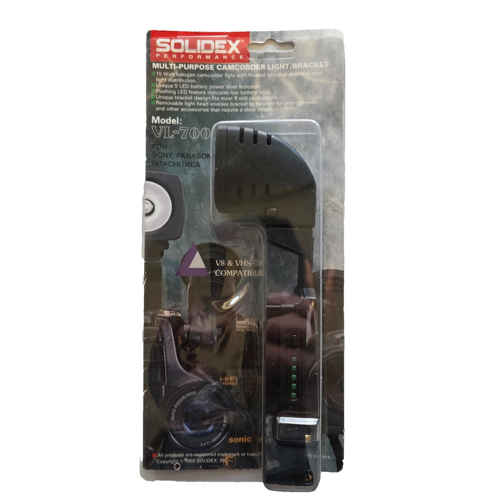 Solidex Multi-Purpose Camcorder Light/Bracket Model VL-700 Compatible Sony, RCA