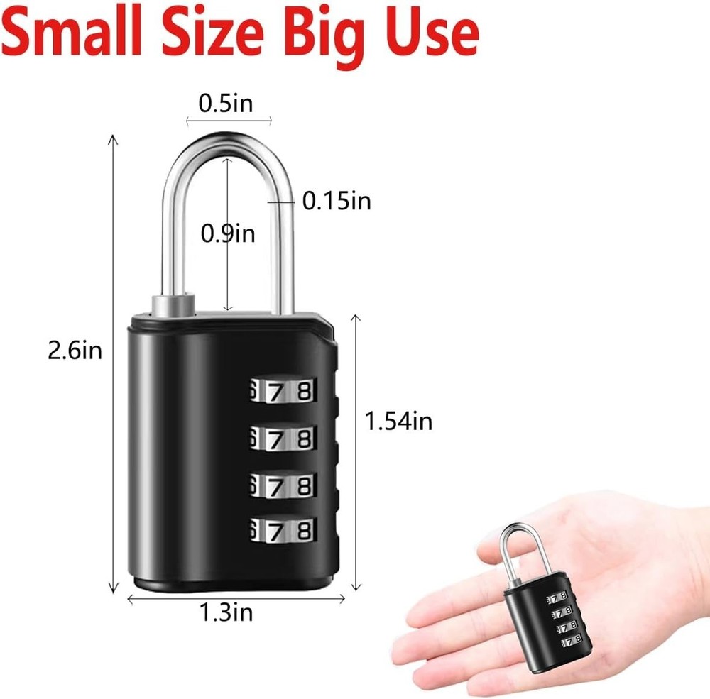 2-Pack Waterproof 4-Digit Combination Padlock - Secure & Reliable Locking System