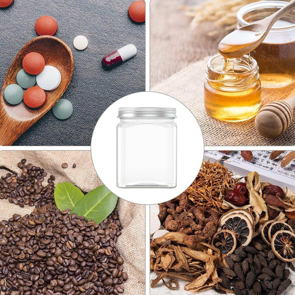 24 Oz Clear Plastic Jars 720mL Plastic Containers Reusable Empty Storage Jars...