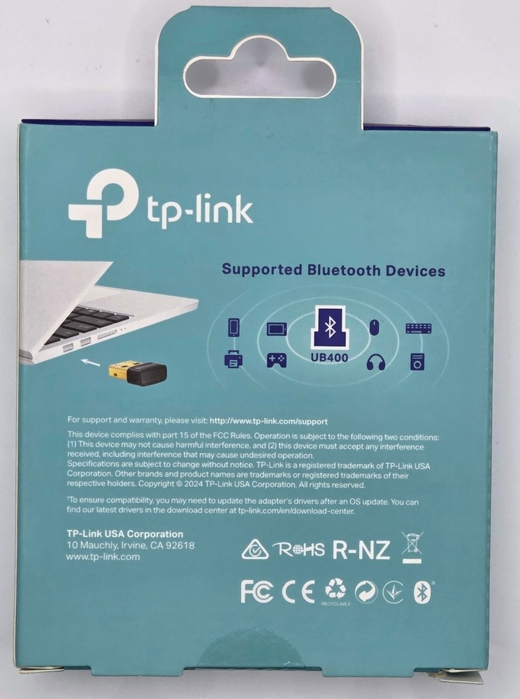 TP-LINK UB400 Bluetooth 4.0 Nano USB Adapter Plug & Play, Nano Size, EDR & A2DP