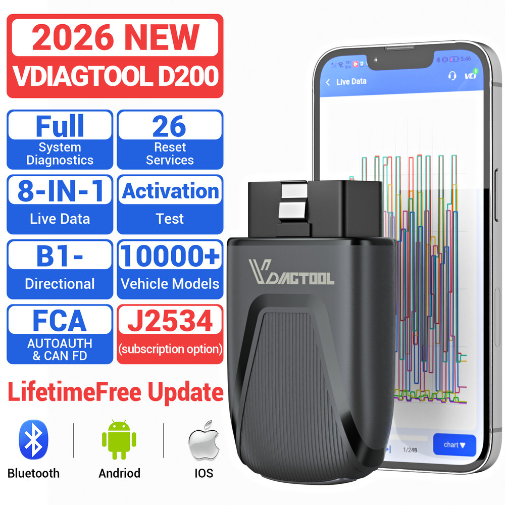 VDIAGTOOL D200/D100 Bluetooth Full System Diagnostic Tool Bidirectional Scanner