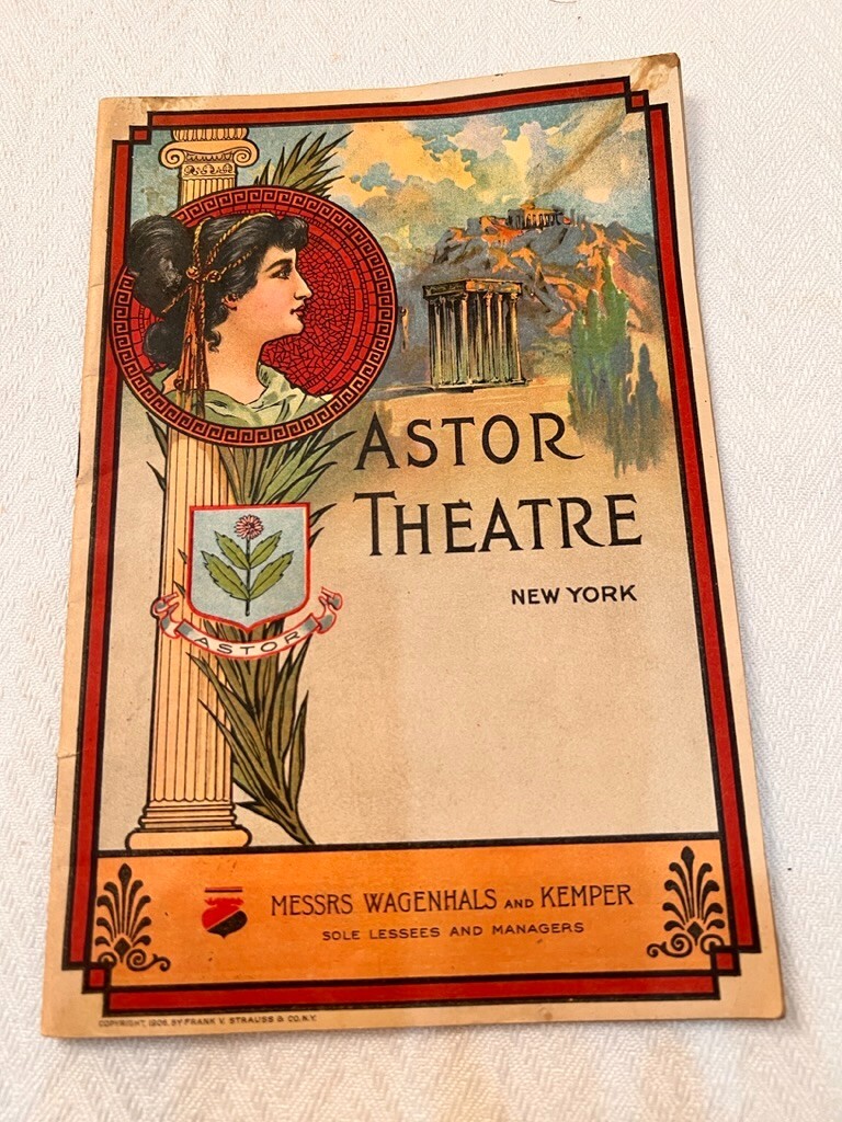 Astor Theater Program Oct 26 1908 William Hodge Henry Jewett Man From Home