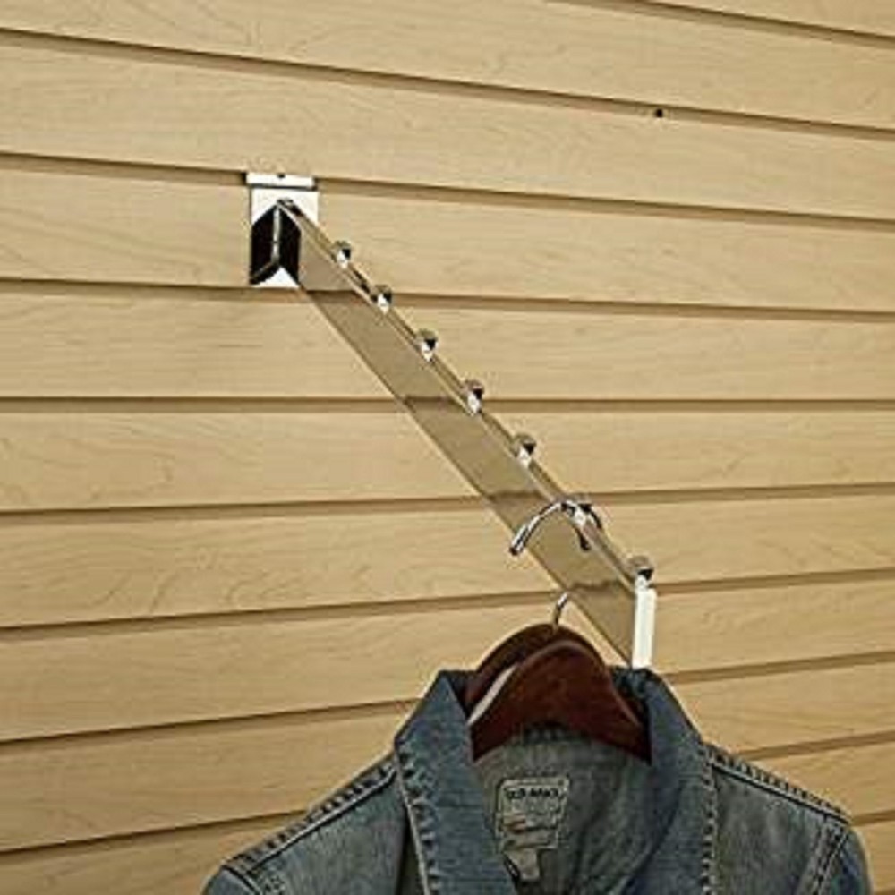 New Chrome 7-Cube Slatwall Waterfall Hooks 10 pc