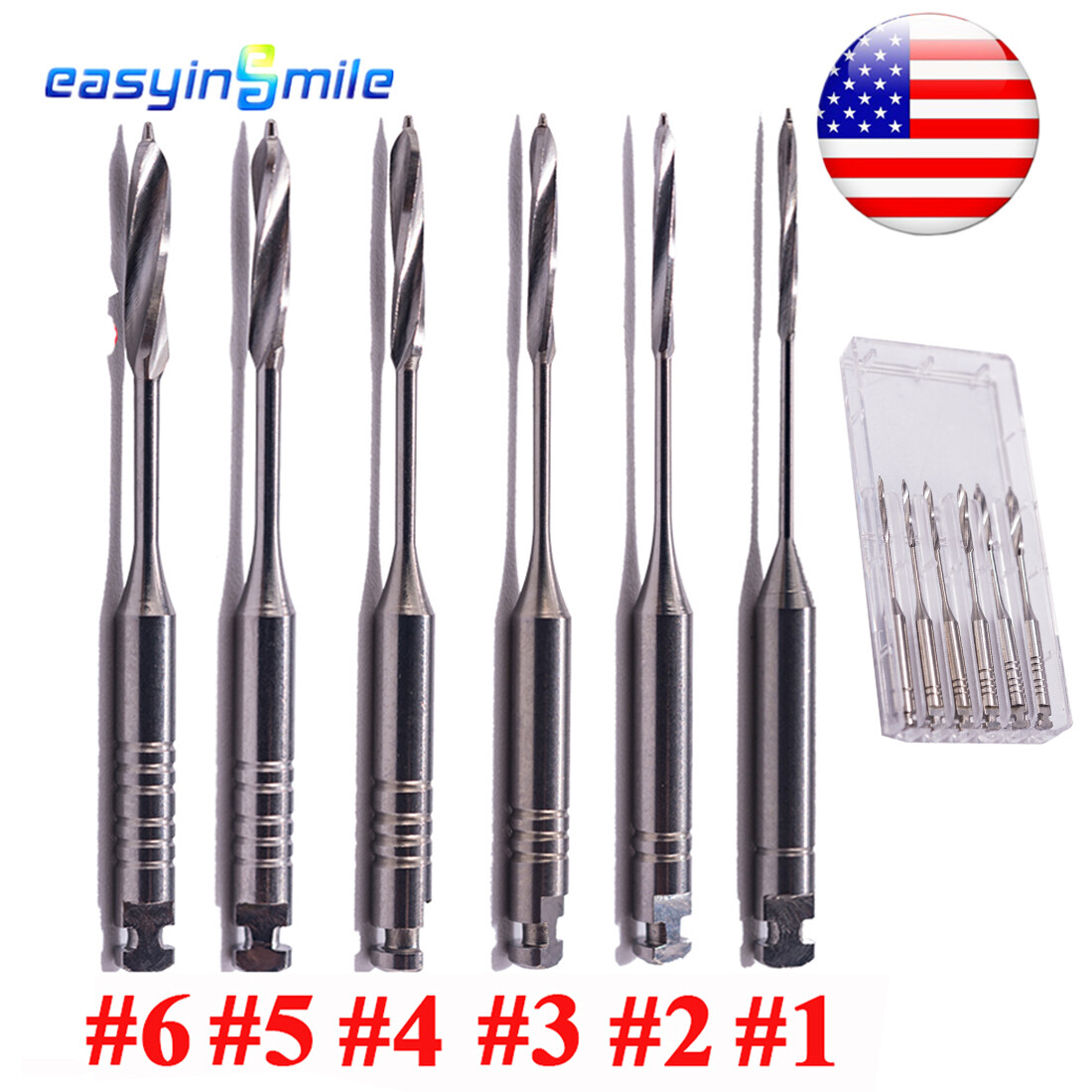 Dental Endodontic Peeso Reamers Gate Drill Stainless Steel Engine Use bur 6pc/pk
