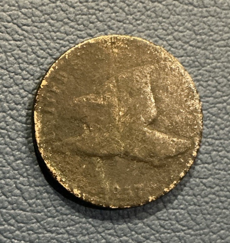 1857 Flying Eagle Cent - Copper Cent - Early U.S Coin - Very Dark