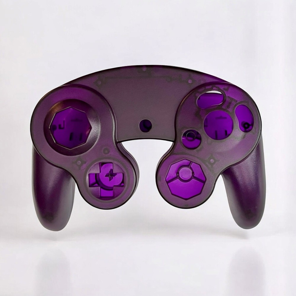 New Nintendo GameCube Controller Shell Clear Purple NGC Gamepad Housing + Screws
