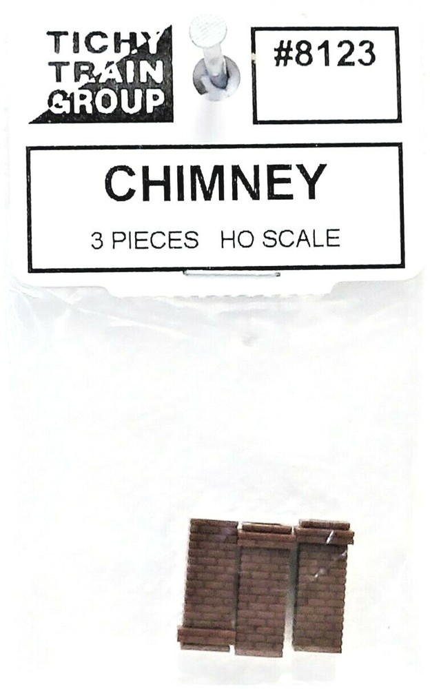 HO Scale Tichy Train Group 8123 Brick Chimney w/Open Core pkg (3)
