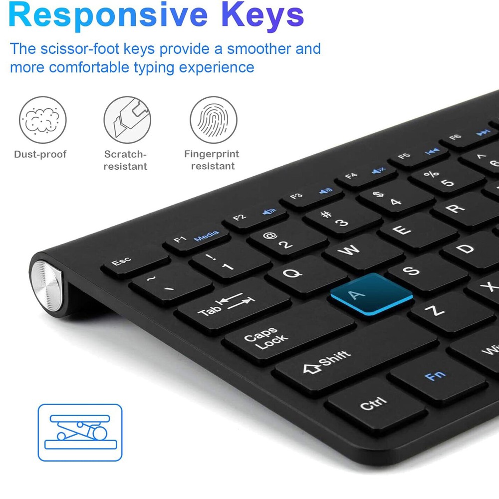 Wireless Keyboard And Mouse Combo Set 2.4G For PC Laptop Computer Full Size Slim