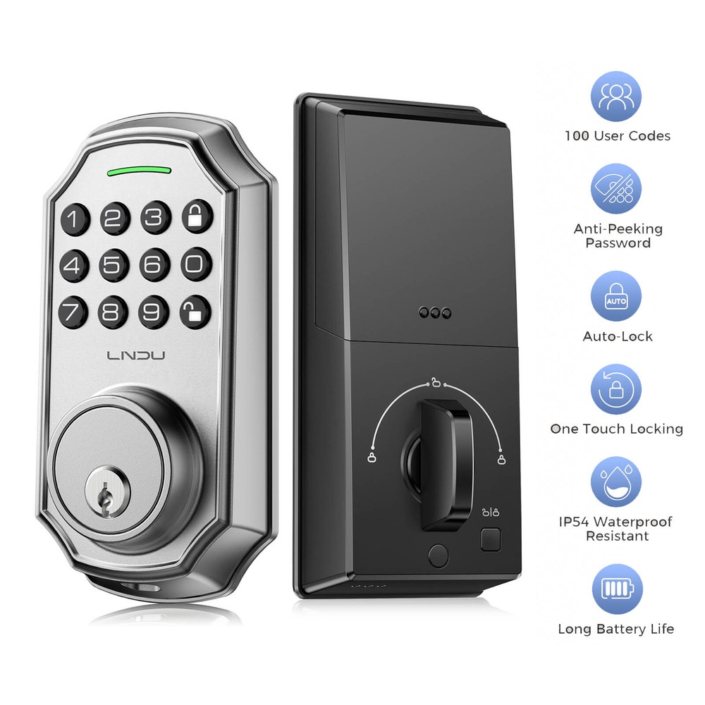ARPHA Smart Front Door Lock Set 100Code Electronic Keypad Deadbolt Keyless Entry