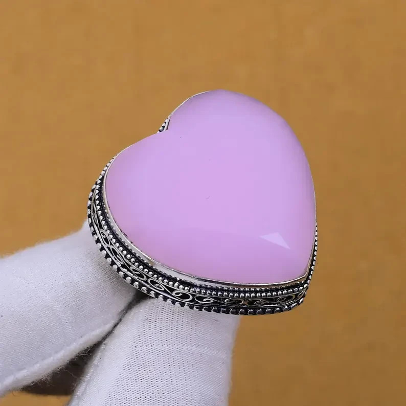 Rose Quartz Gemstone Ring Statement Ring 925 Sterling Silver All Size Ring R69