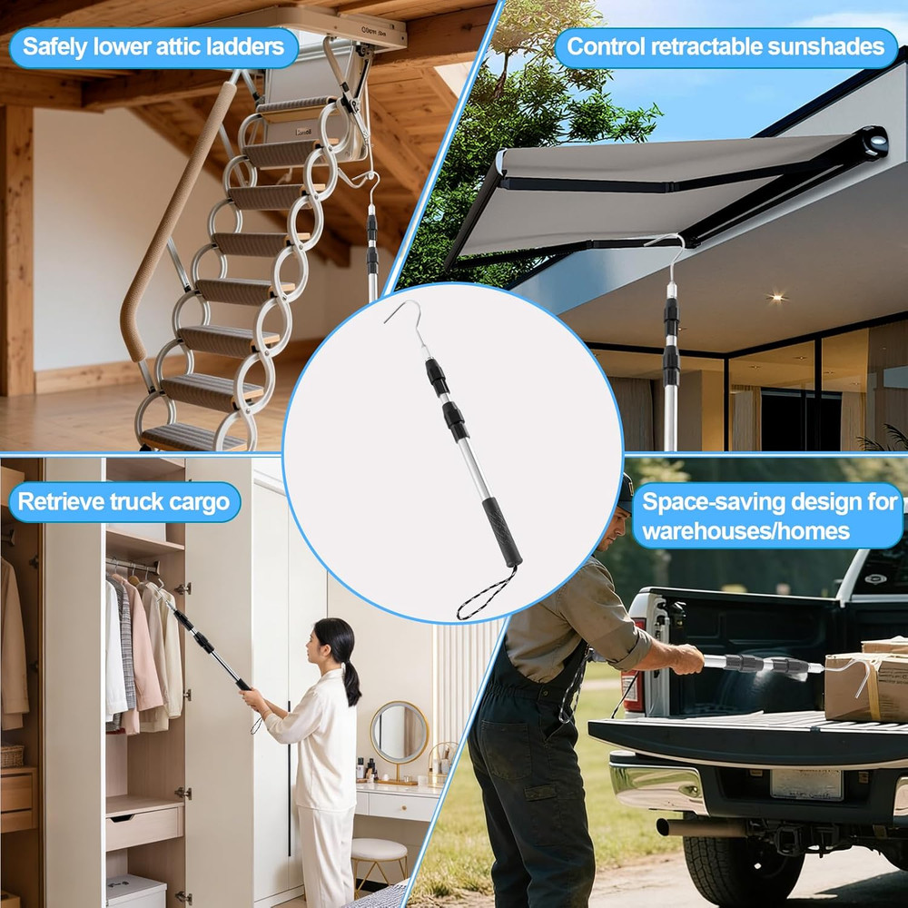 Attic Pull Down Hook, Extendable Attic Pull Rod, Attic Ladder Pull Down Syste...