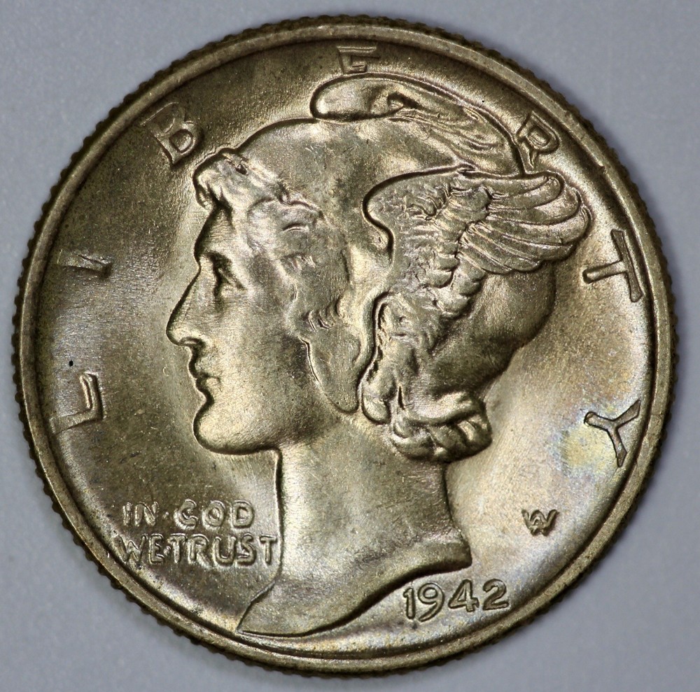 1942 Mercury 10c Silver Dime Gem UNC