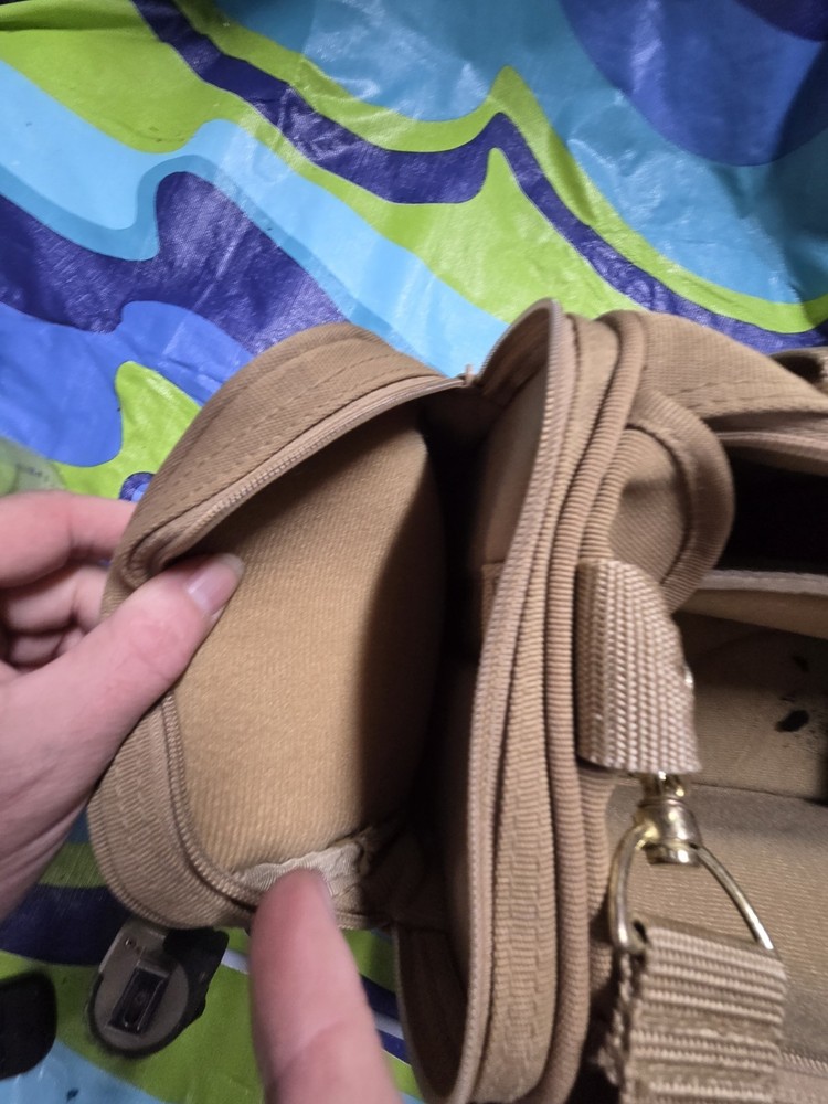 VTG MacGregor Padded Canvas Camera Bag Case - Tan Shoulder Strap Adj Compartment