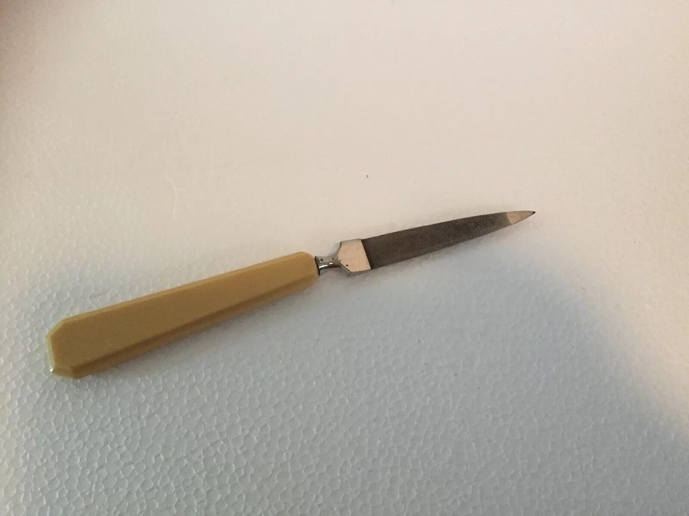 Vintage Bakelite Handle Nail File Vanity Accessory